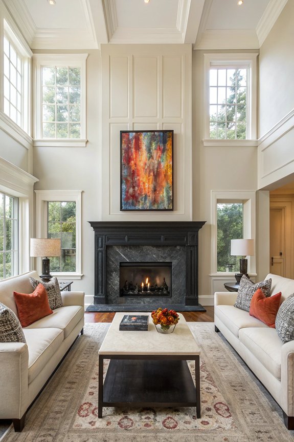 bold fireplace as focal point