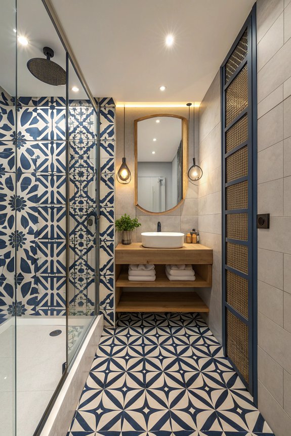 bold tiles enhance small spaces