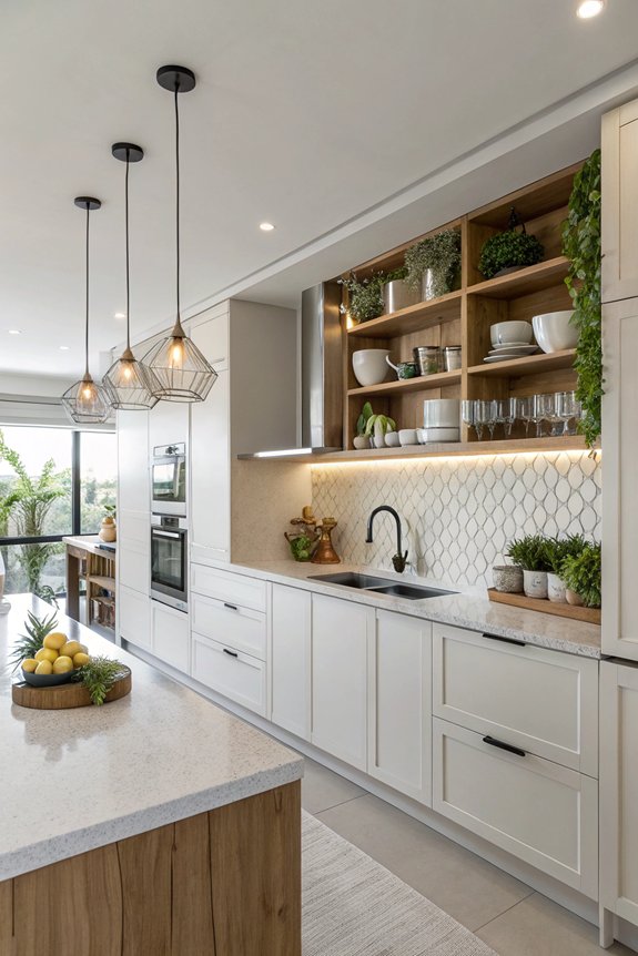 bright airy open shelving