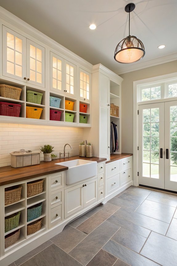bright lighting enhances utility room