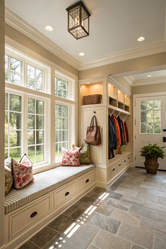 bright welcoming mudroom lighting