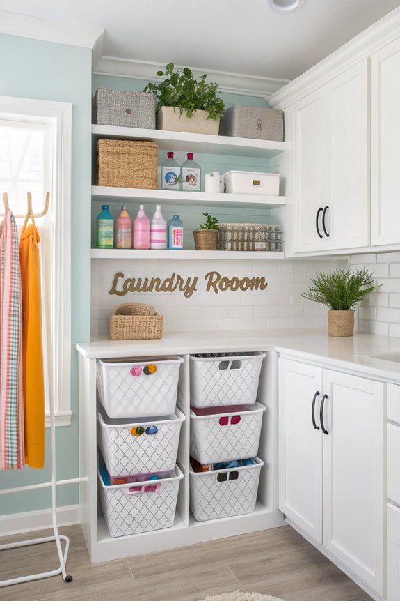 centralized laundry area setup