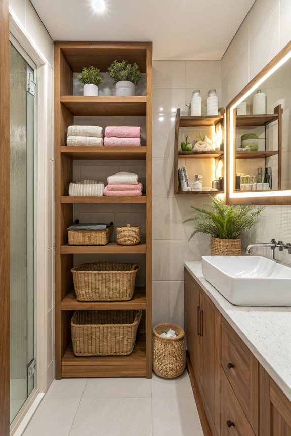 chic open shelving storage