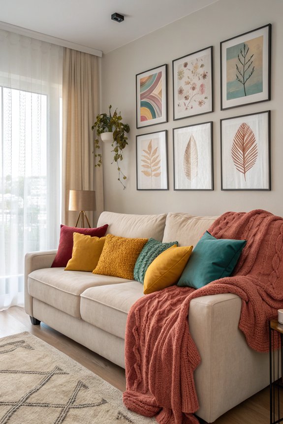 colorful pillows and blankets