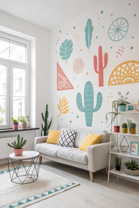 colorful playful wall decals