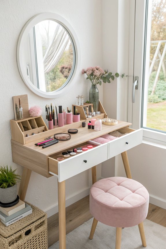 compact makeup desk solutions