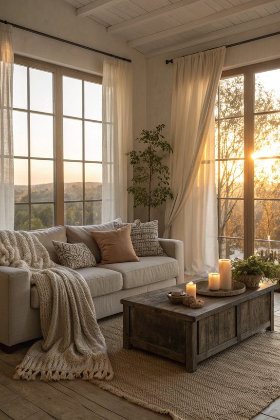 cozy ambiance with drapes