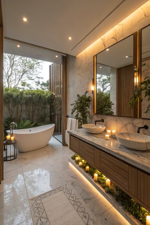 cozy bathroom lighting balance