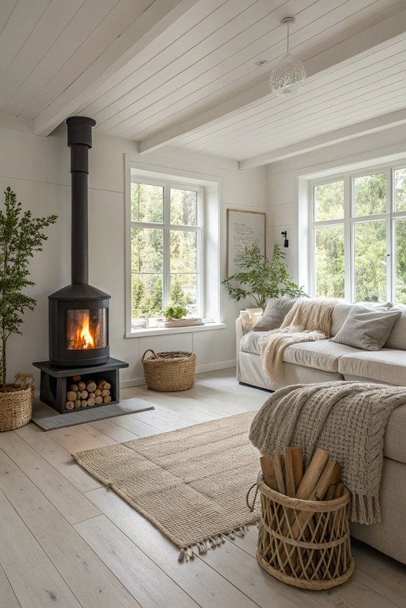 cozy fireplace enhances ambiance