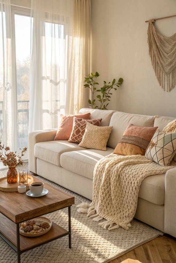 cozy pillows and blankets