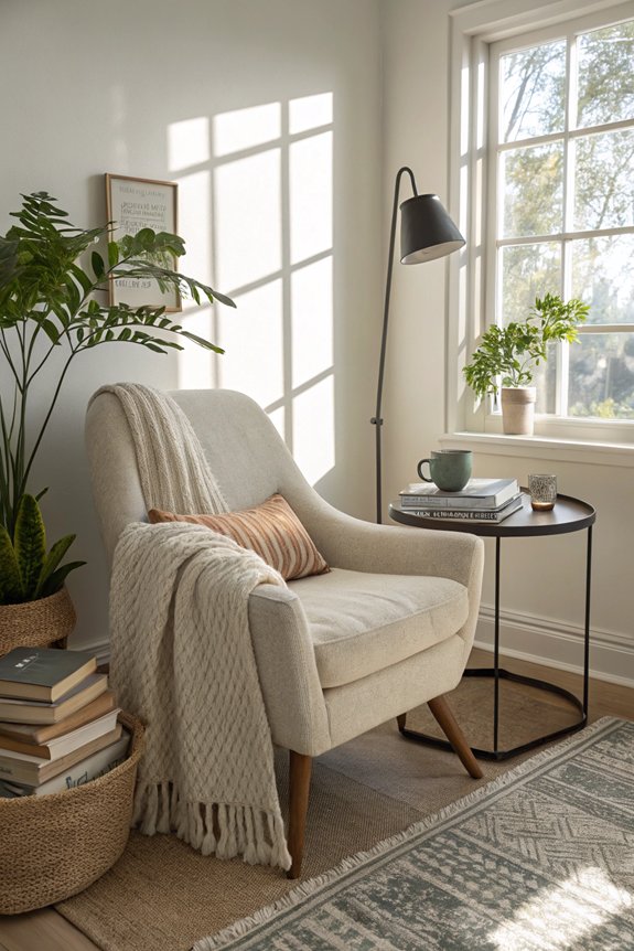 cozy reading nook setup