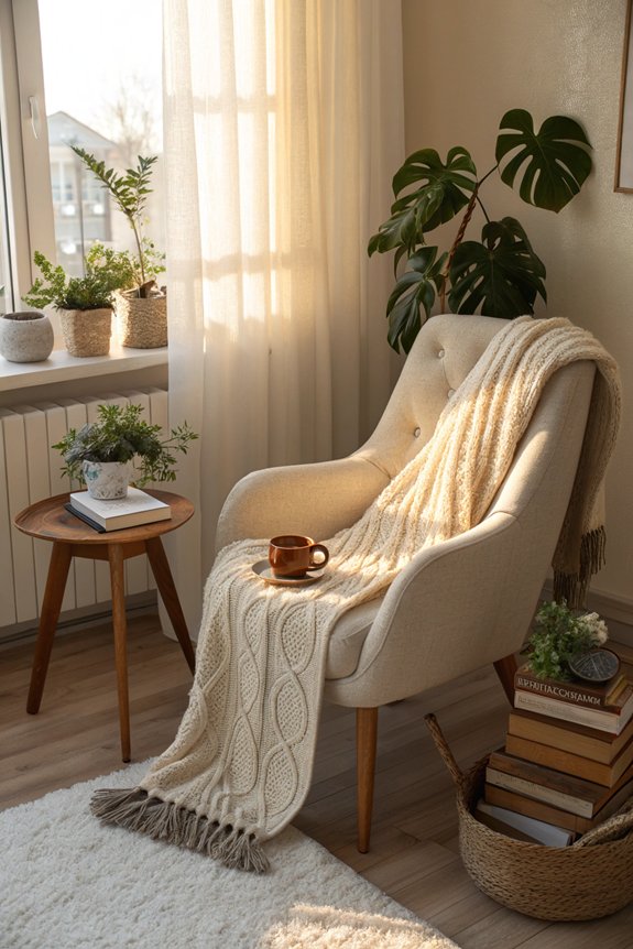 cozy reading nook setup