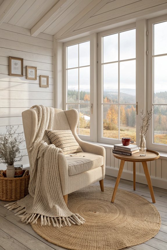 cozy reading nook setup