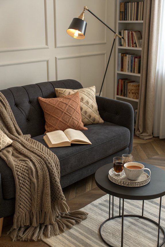 cozy reading nook setup