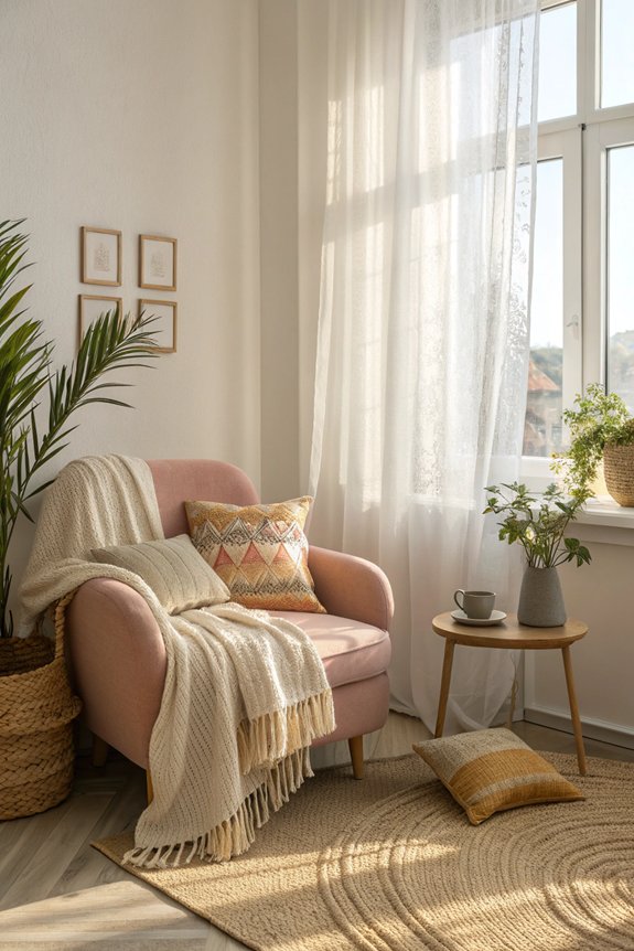 cozy relaxation corner created