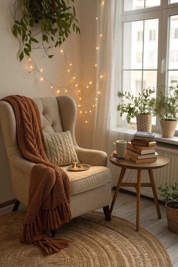 cozy serene reading nook