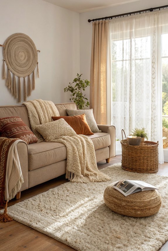 cozy textiles for inviting atmosphere
