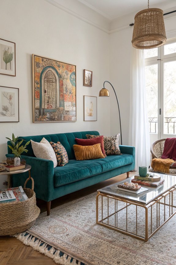 eclectic vintage modern living room