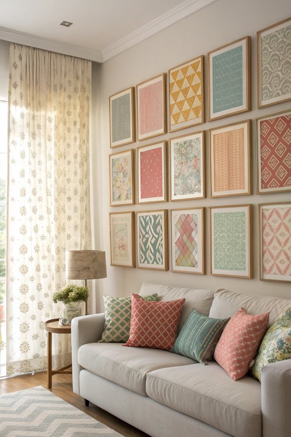 framed fabric wall texture