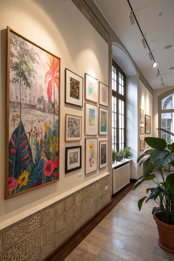 gallery wall art arrangement