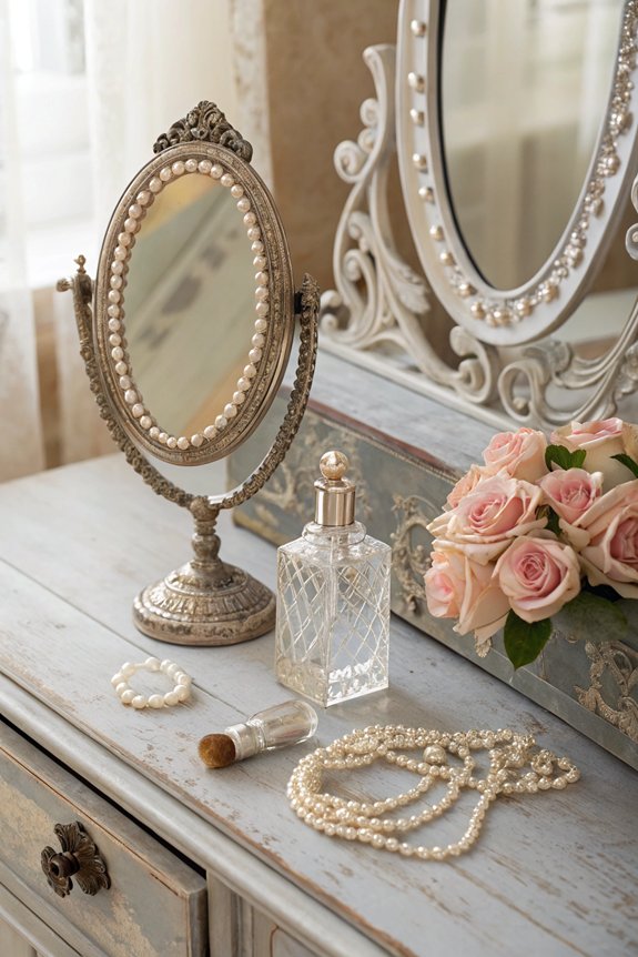 glamorous antique mirror accents