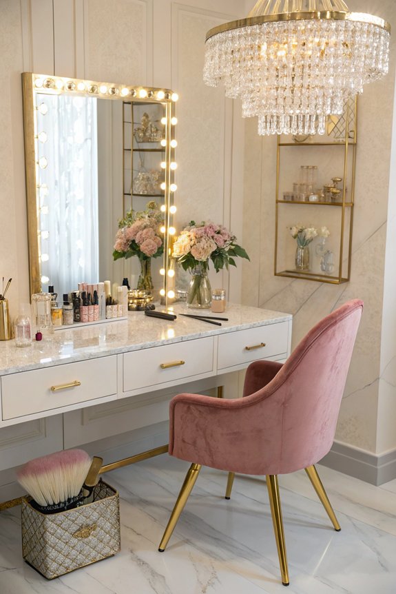 glamorous hollywood inspired vanity design