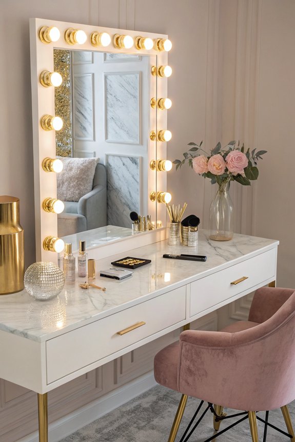 glamorous hollywood style bathroom mirrors