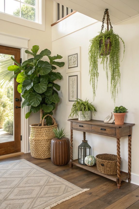 inviting potted plant entryway