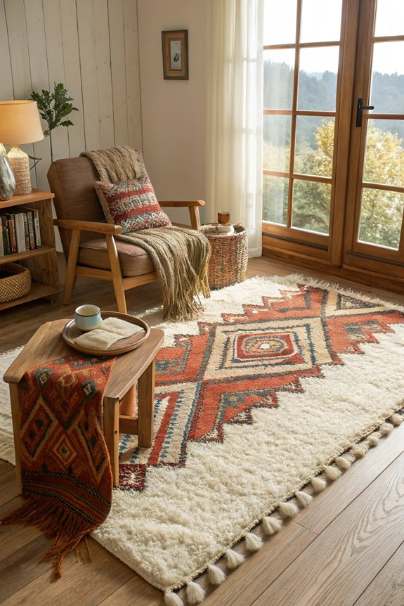 layered rugs for warmth