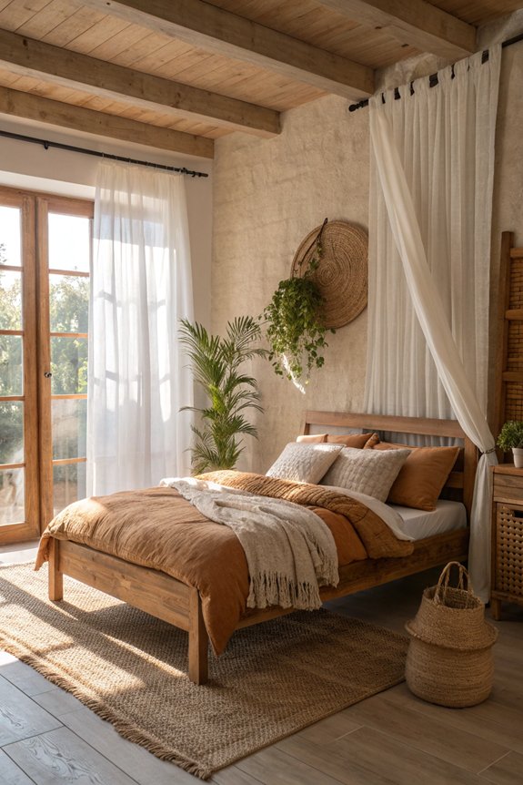 natural wood bedroom accents
