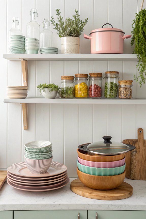 open shelving for organization