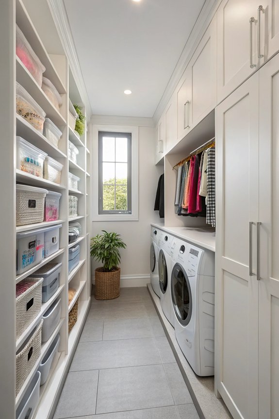 organized laundry with visibility