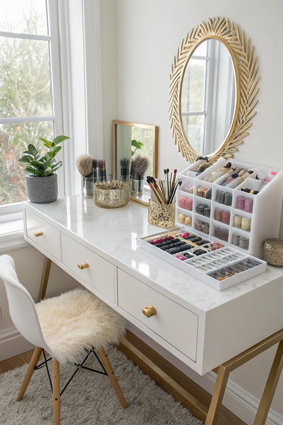 organized makeup desk tips