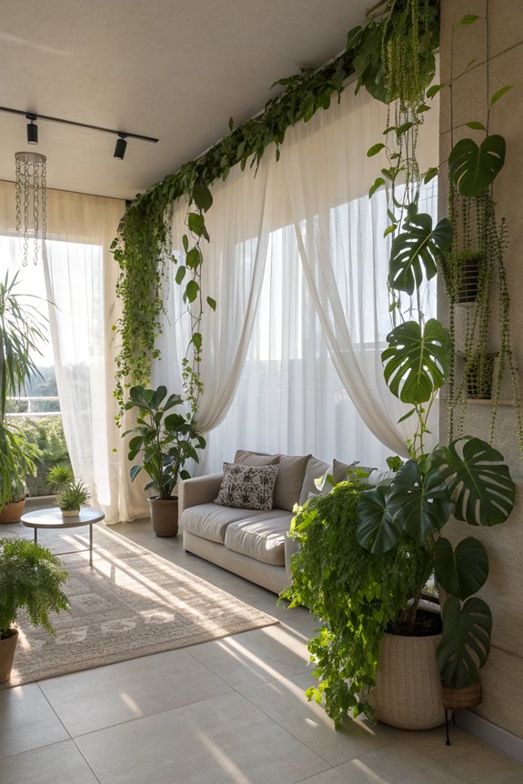 plants define open spaces