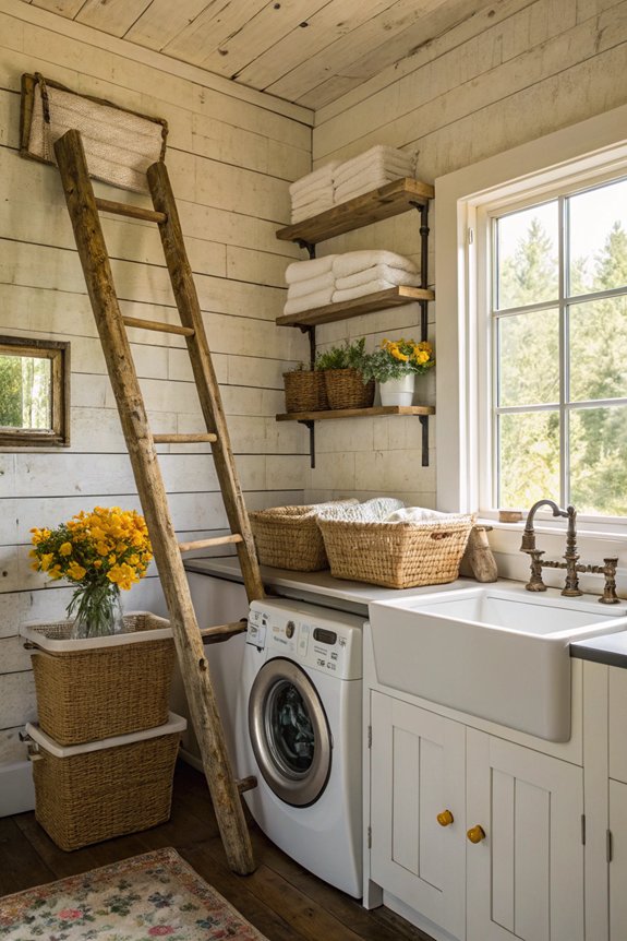 rustic ladder for storage