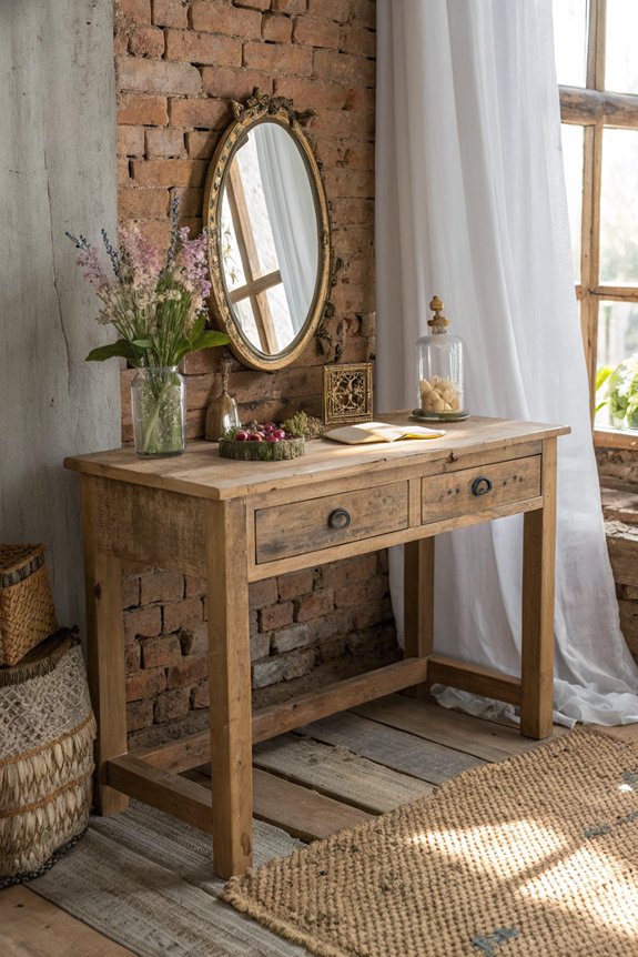 rustic vanity table decor