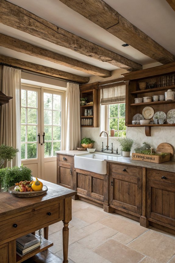 rustic wood accents kitchen