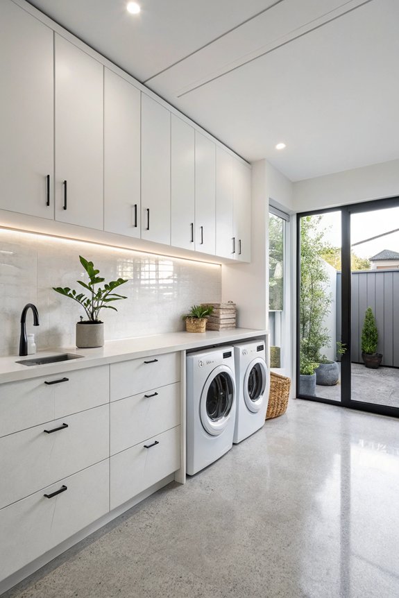 serene minimalist laundry room