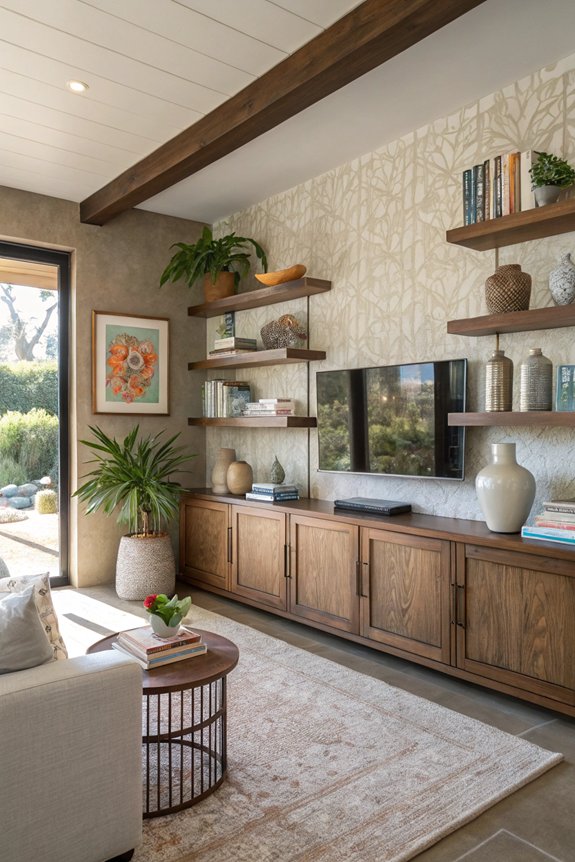 showcase decor with open shelving