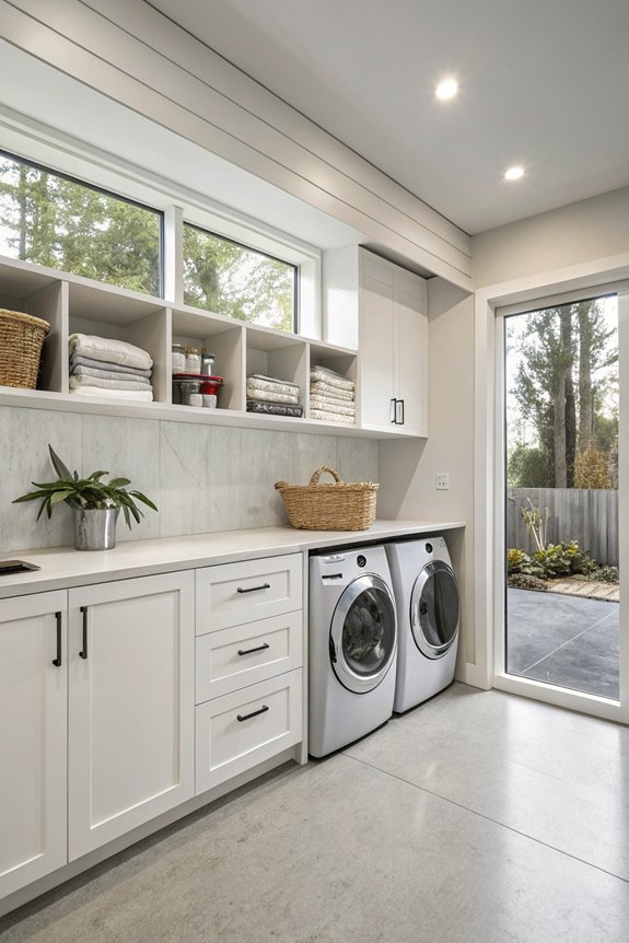 sleek functional laundry design