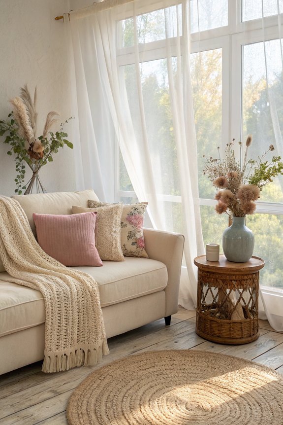 soft fabrics cozy atmosphere