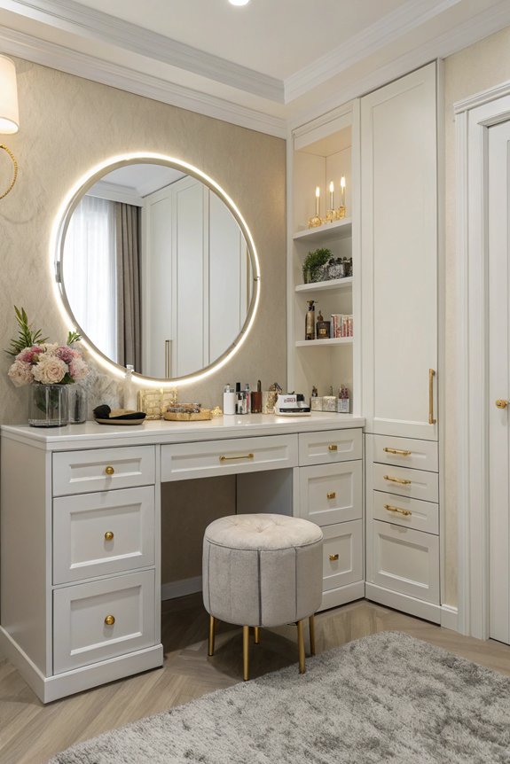 space efficient corner vanities