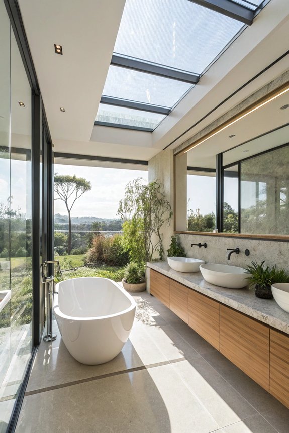 spacious airy bathroom design