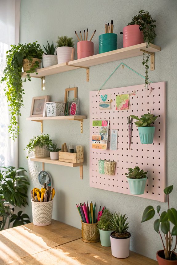stylish and functional pegboards