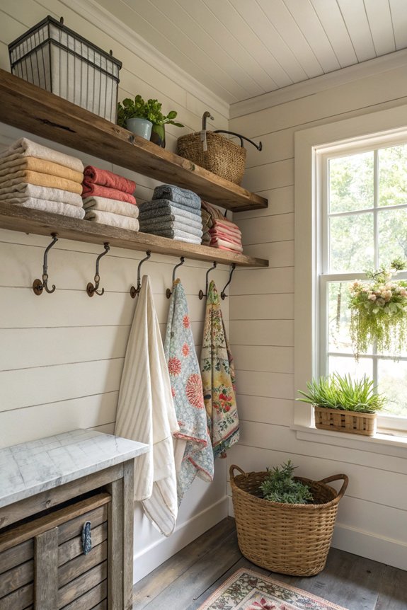 stylish farmhouse laundry organization
