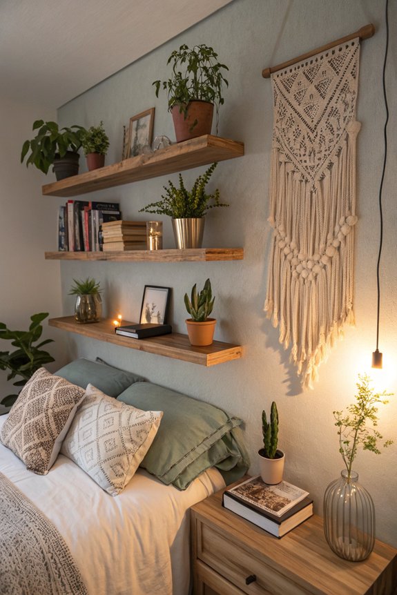 stylish floating shelves display