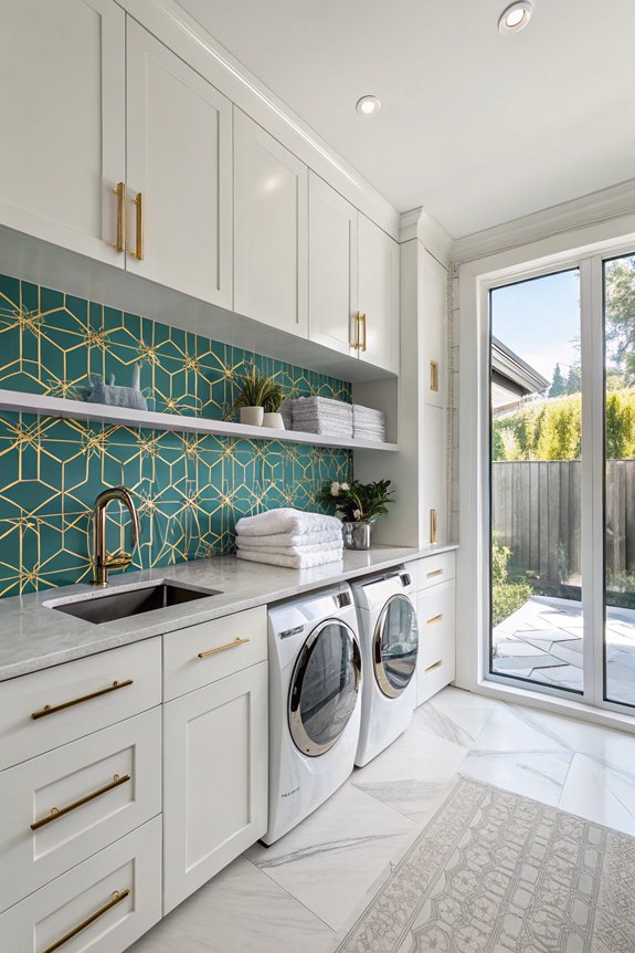 stylish laundry room backsplash