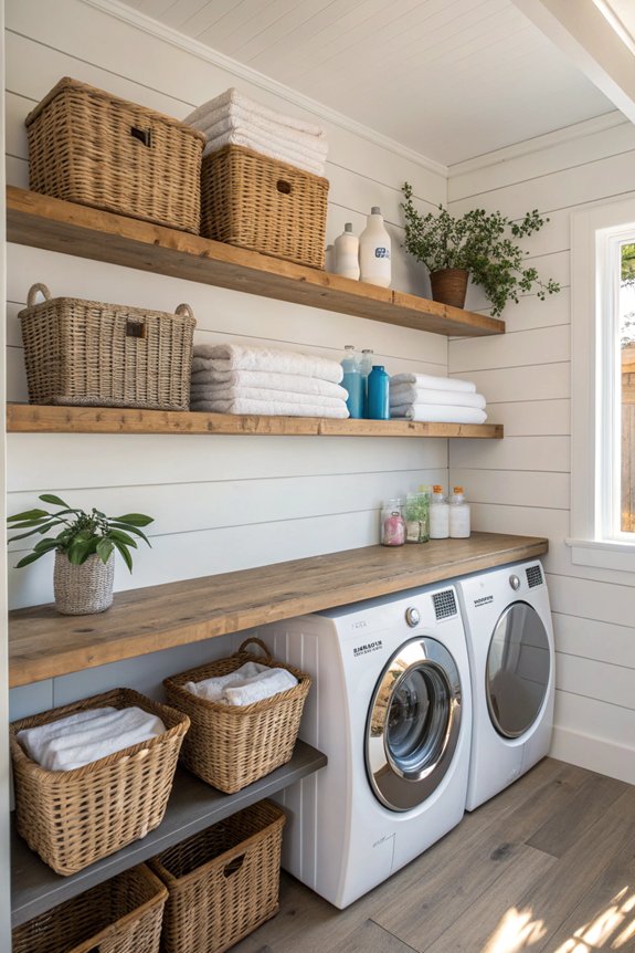 stylish open shelving organization