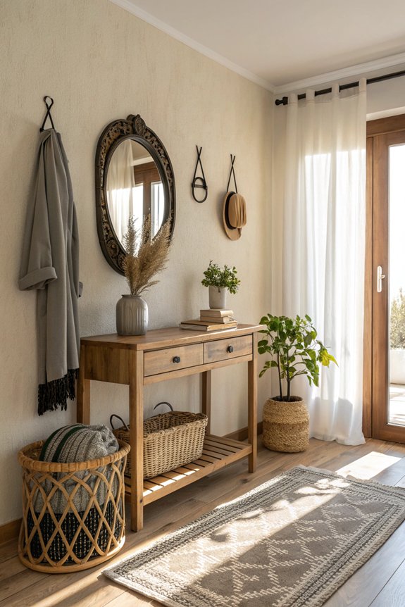 stylish small space entryway