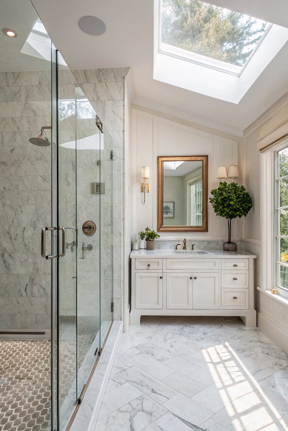 transparent glass shower doors